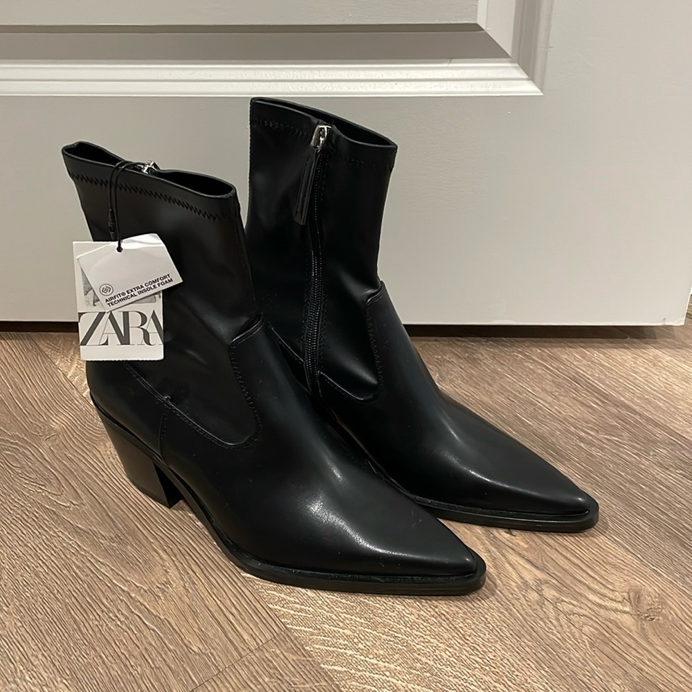 BNWT ZARA Black Western Boot